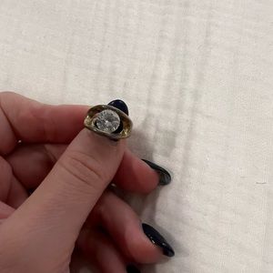 faux diamond and silver ring